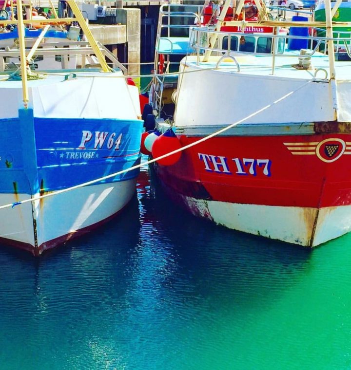 Padstow harbour fishing boats