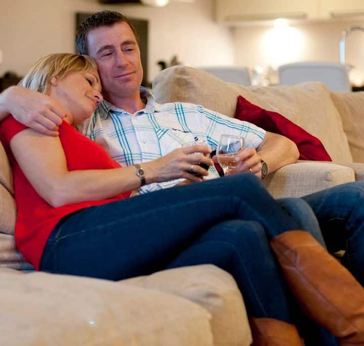 Parents relaxing on holiday in Cornwall